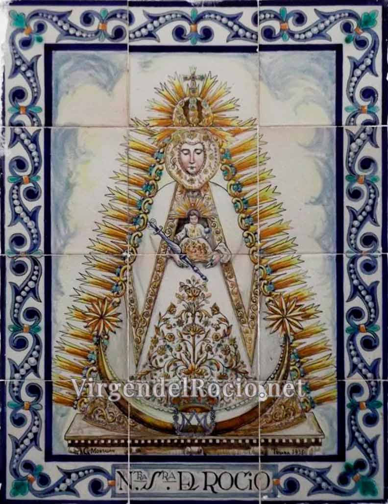 Retablo ceramica Virgen del Rocío